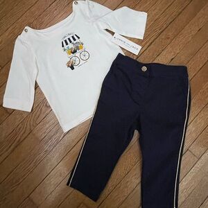 2pc Janie and Jack girls top and pants set girls 12-18 months